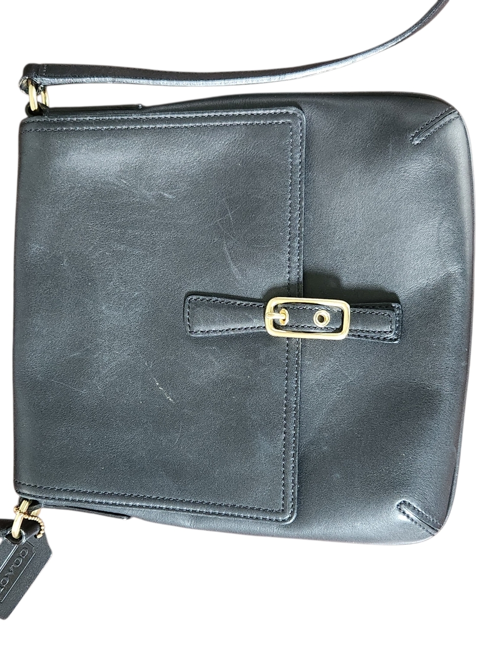 Vintage Coach Purse Shoulder Legacy Slim Black Leather Flap Crossbody 9592 EUC - Picture 3 of 12